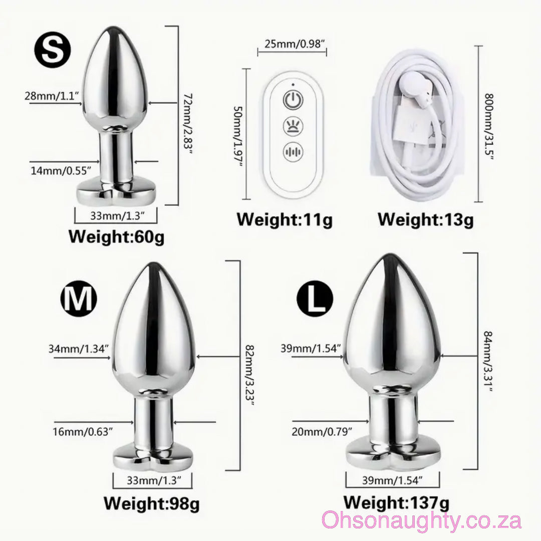 Heart-shaped Vibrating Luminous Anal Plug Butt Plug Oh So Naughty