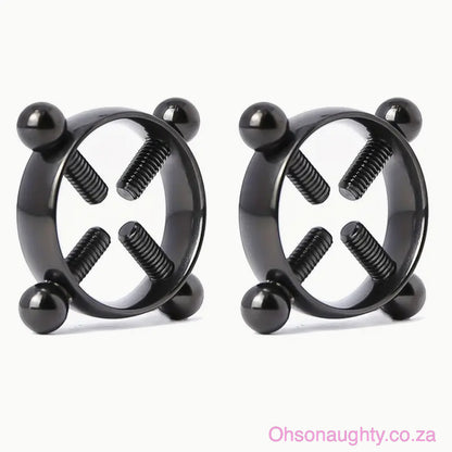Set Of 2 Adjustable Pressure Nipple Clamps Black Oh So Naughty