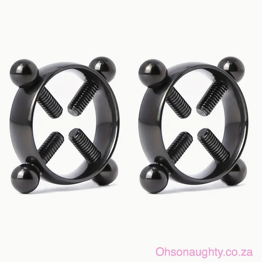 Set Of 2 Adjustable Pressure Nipple Clamps Black Oh So Naughty