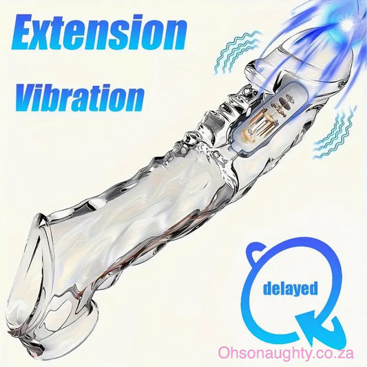 Large Reusable Sleeve with Vibrator Ring, 3.6 Inches (About 9 Cm) Oh So Naughty