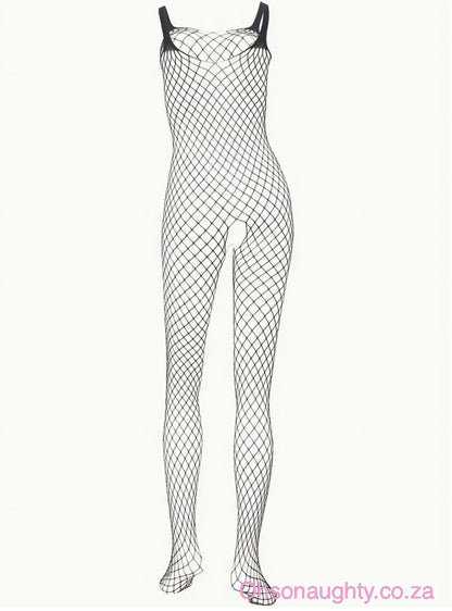 Sexy Mesh One-Piece Fishnet Lingerie Black Oh So Naughty