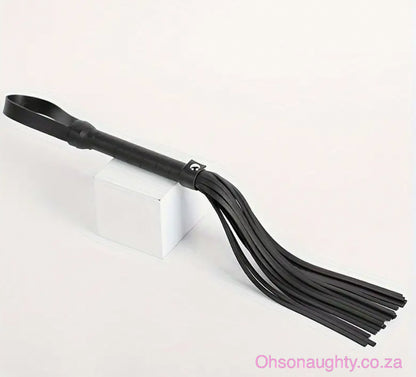 Leather Feel Flogger Black Oh So Naughty