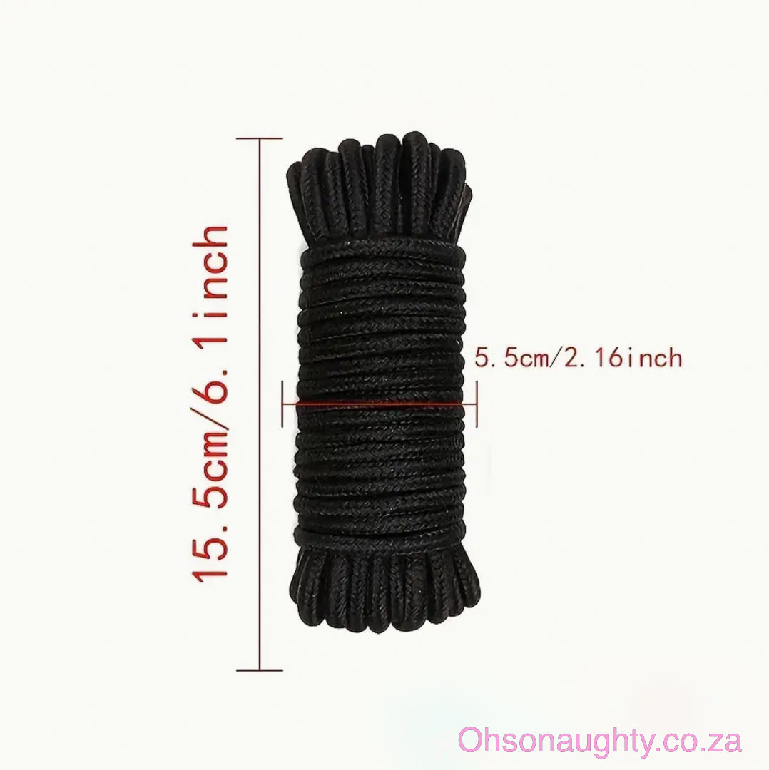 10m Soft Touch Bondage Rope - Fetish BLACK Yannova