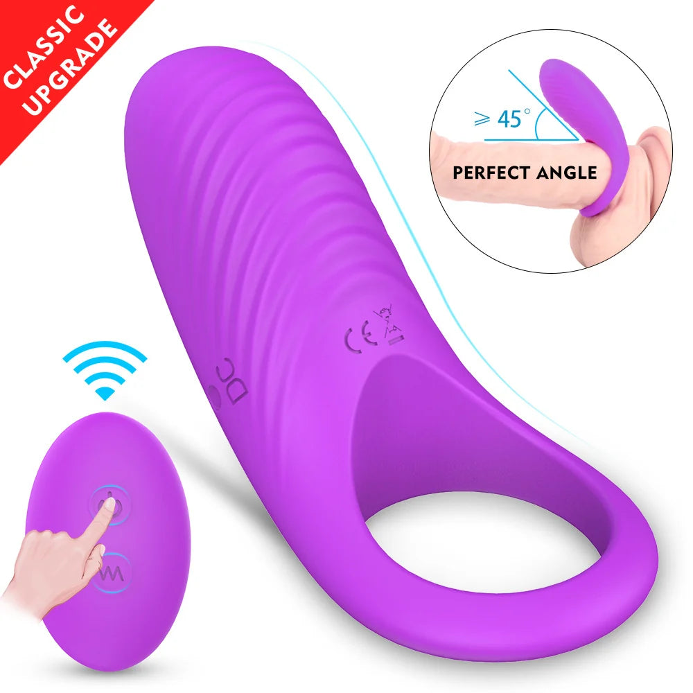 Rechargeable Waterproof Vibrating Cock Ring with Remote Control S-HANDE