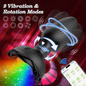 Rose Wireless 360° Rotating, Vibrating and light up Butt plug Black Oh So Naughty