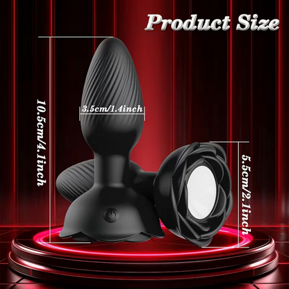 Rose Wireless 360° Rotating, Vibrating and light up Butt plug Oh So Naughty