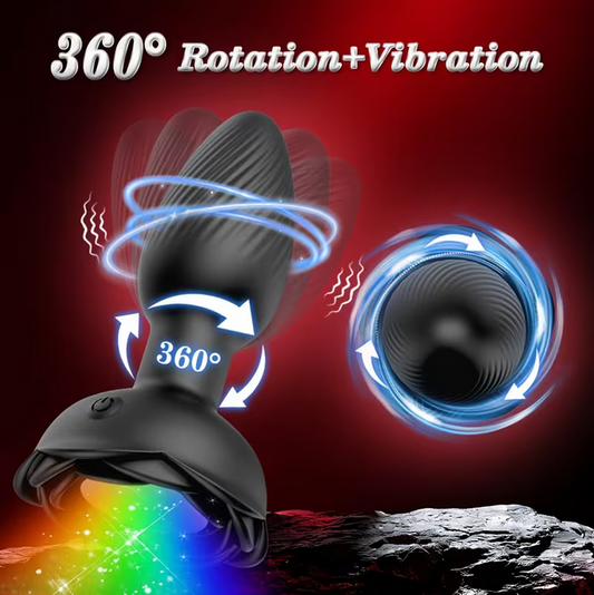 Rose Wireless 360° Rotating, Vibrating and light up Butt plug - Oh So Naughty