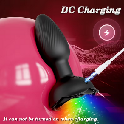 Rose Wireless 360° Rotating, Vibrating and light up Butt plug Oh So Naughty