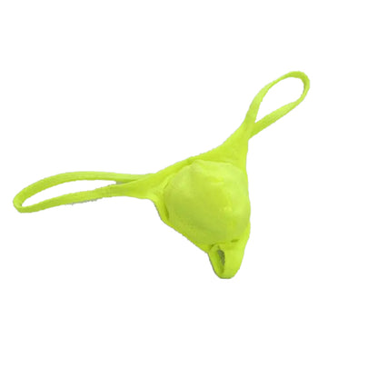 Sexy Men'S Thong Underwear in a Breathable Honeycomb Design Yellow Oh So Naughty